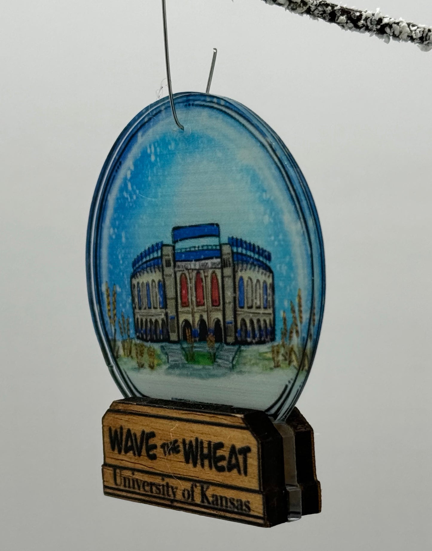 "Wave the Wheat" Kansas Football Ornament