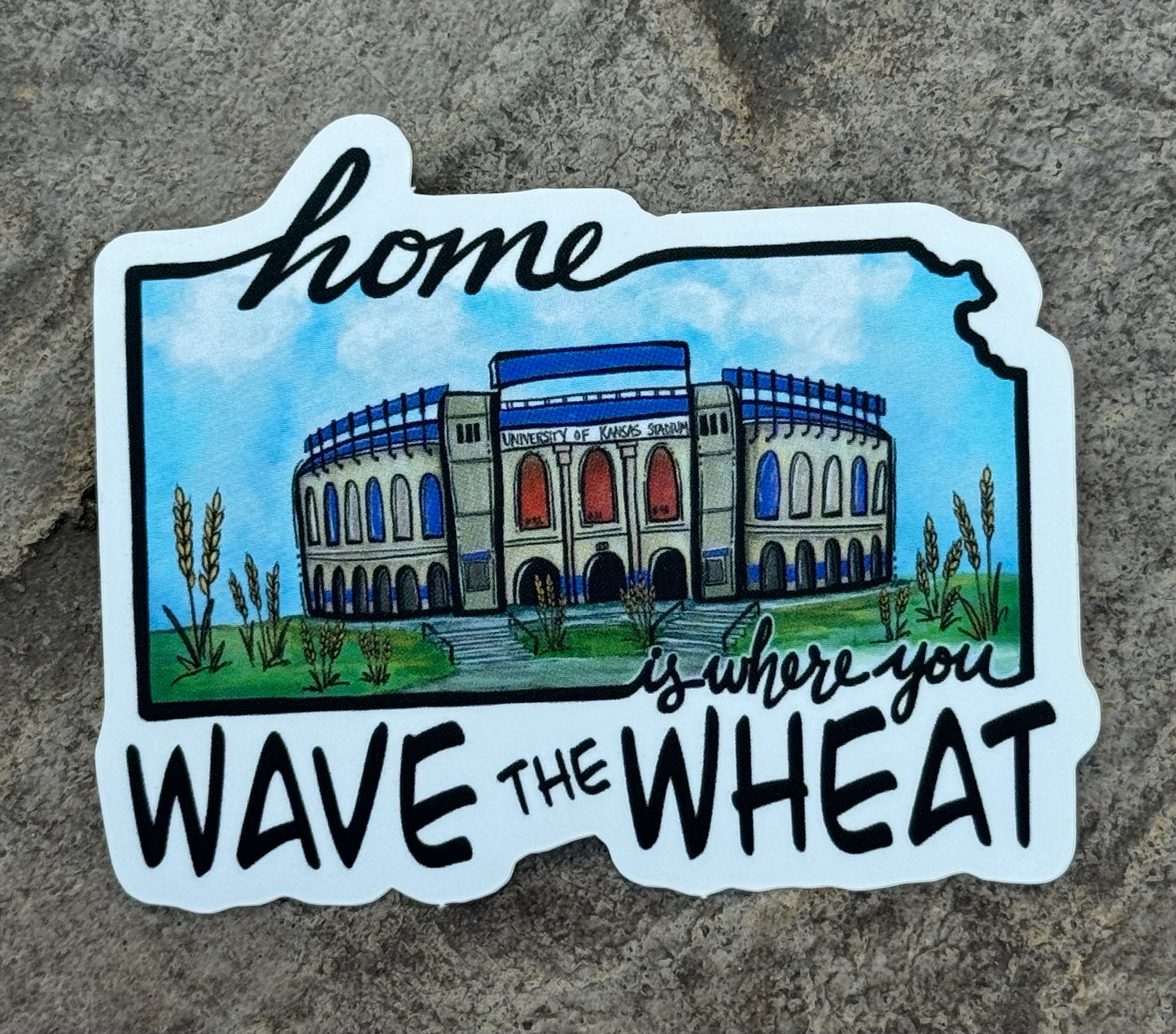 "Wave the Wheat"-Kansas Watercolor Sticker