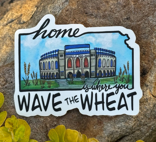 "Wave the Wheat"-Kansas Watercolor Sticker