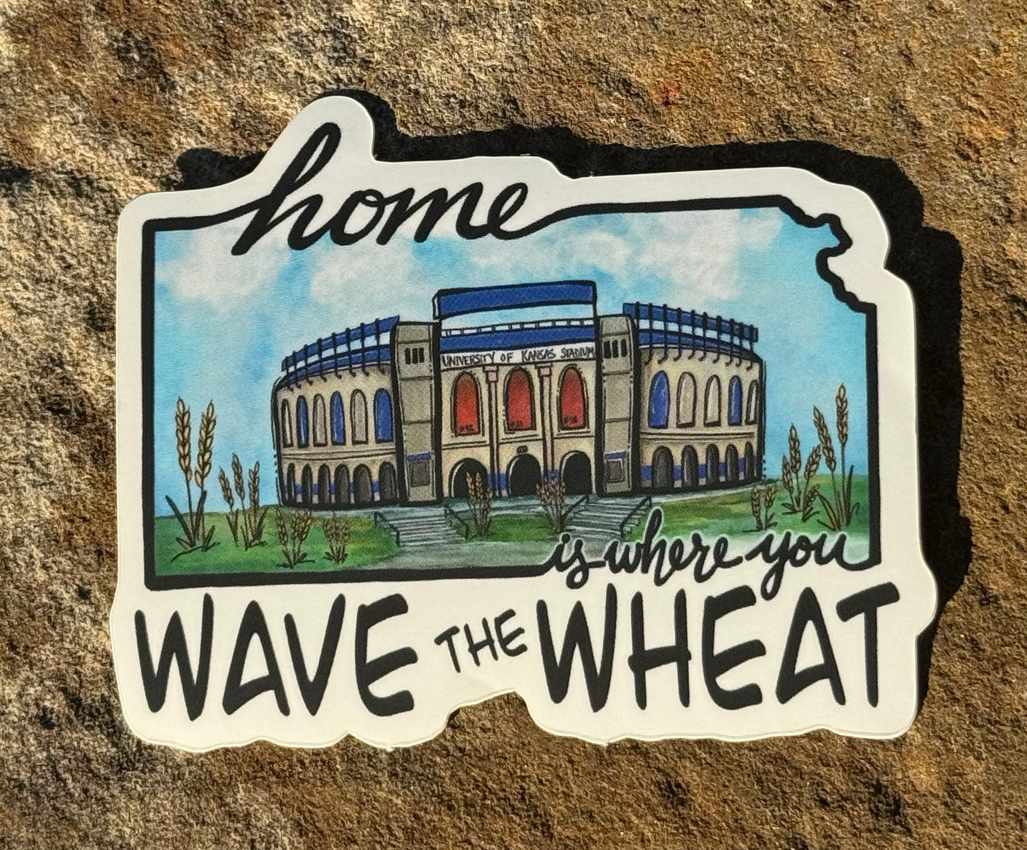 "Wave the Wheat"-Kansas Watercolor Sticker