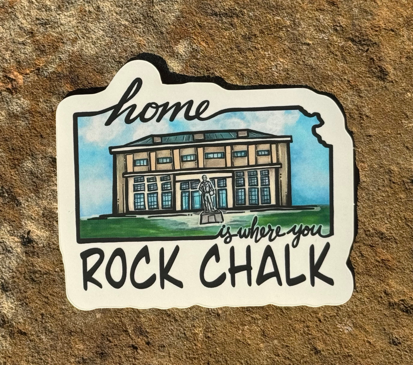 Rock Chalk- Kansas Watercolor Sticker