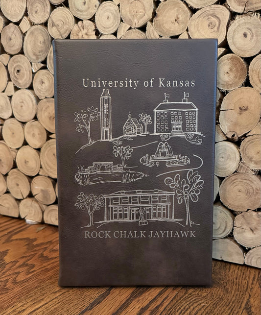 University of Kansas Engraved 5"x8" Rustic Journal