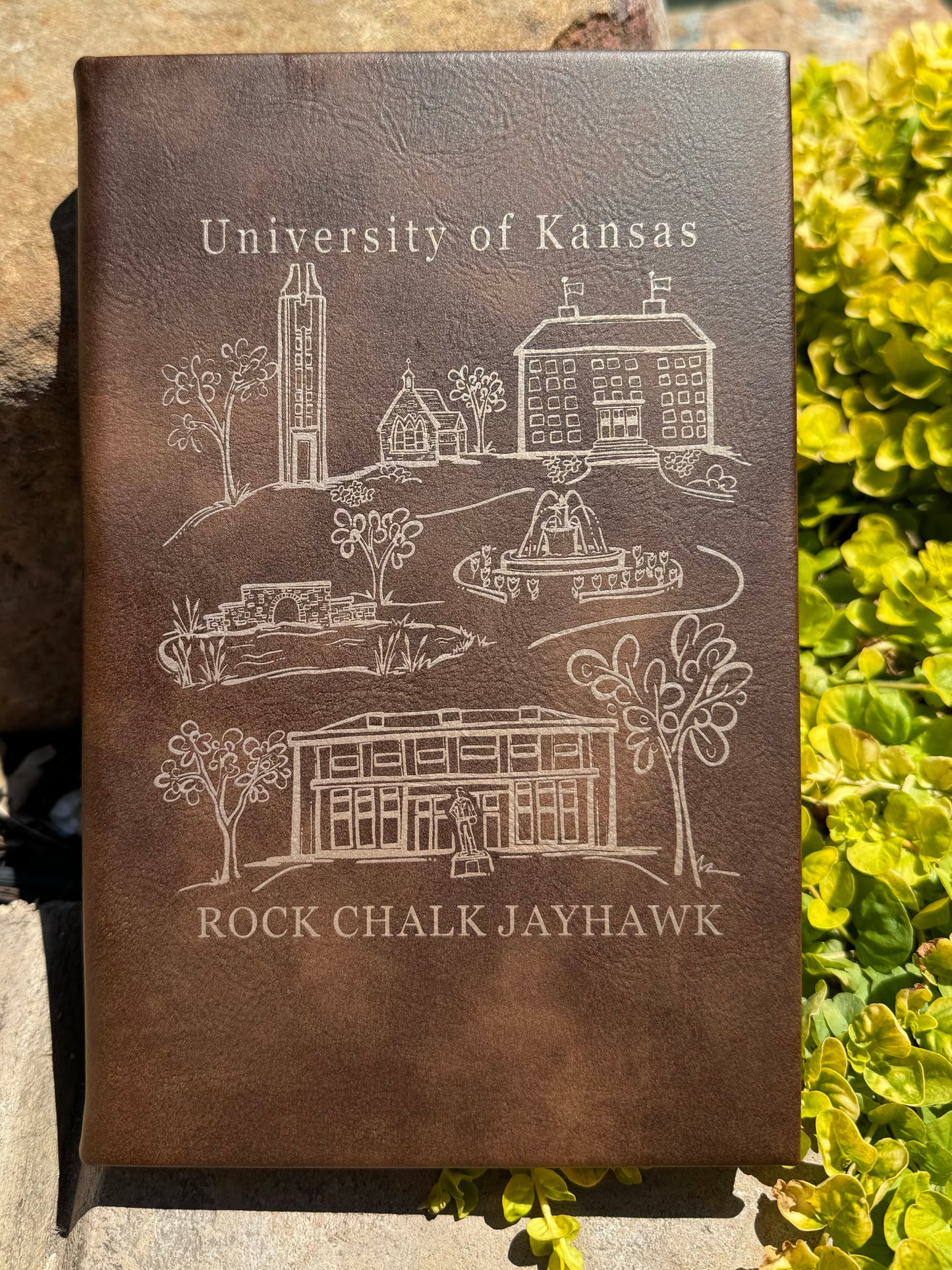 University of Kansas Engraved 5"x8" Rustic Journal