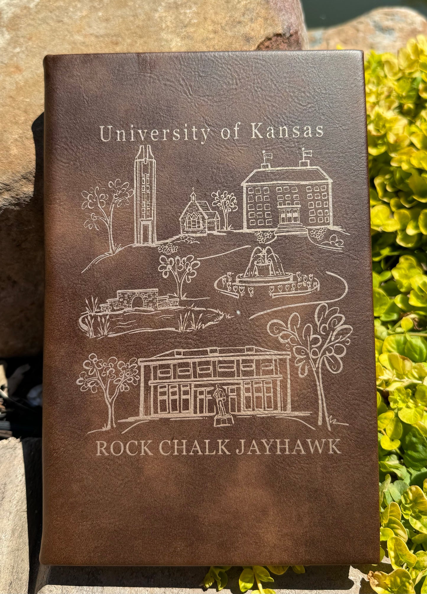 University of Kansas Engraved 5"x8" Rustic Journal