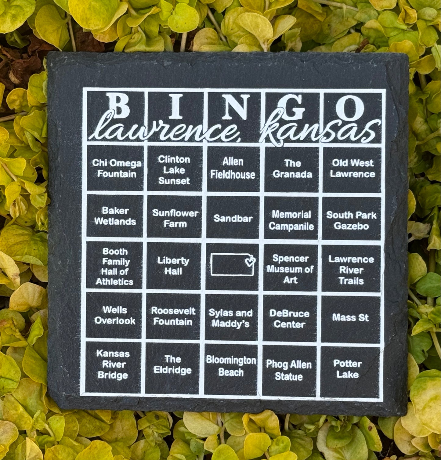 Bingo Lawrence, Kansas Slate Coaster