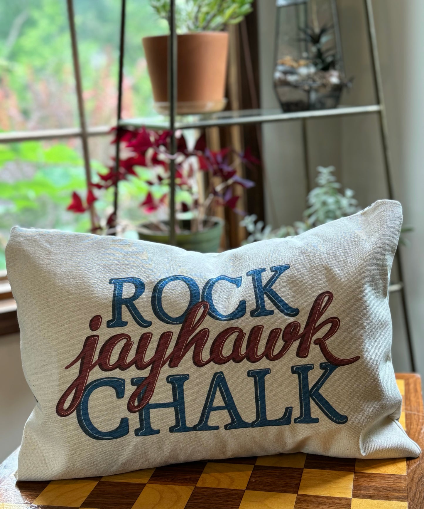 Rock Chalk Jayhawk Pillow