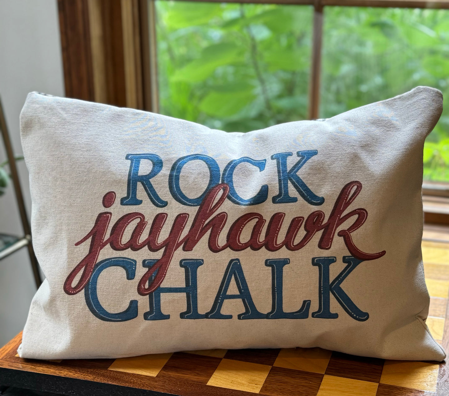 Rock Chalk Jayhawk Pillow