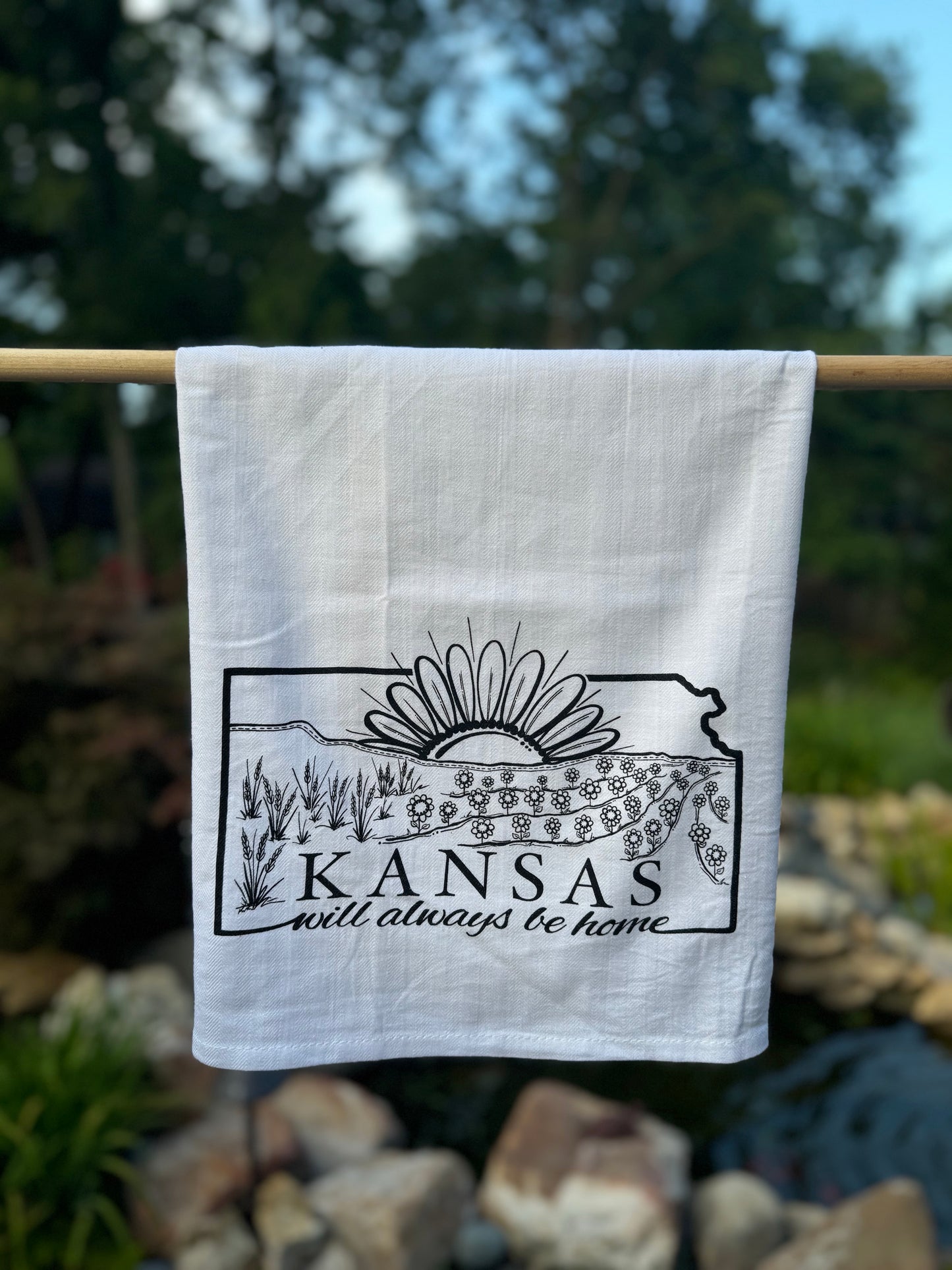 "Kansas Will Always Be Home” flour sack Towel