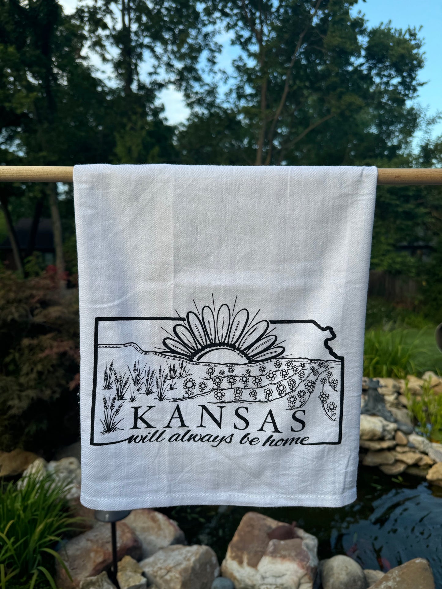 "Kansas Will Always Be Home” flour sack Towel