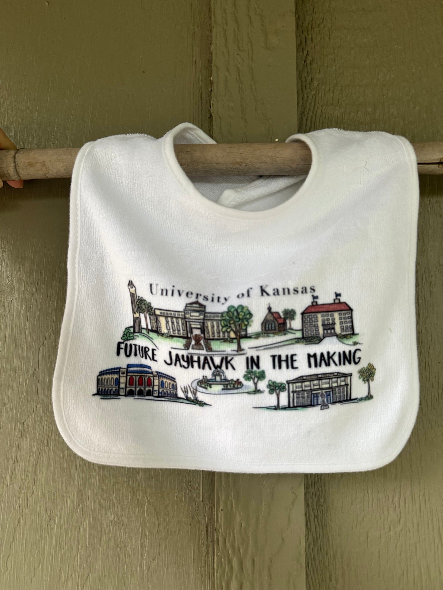 University of Kansas “Future Jayhawk” Baby Bib