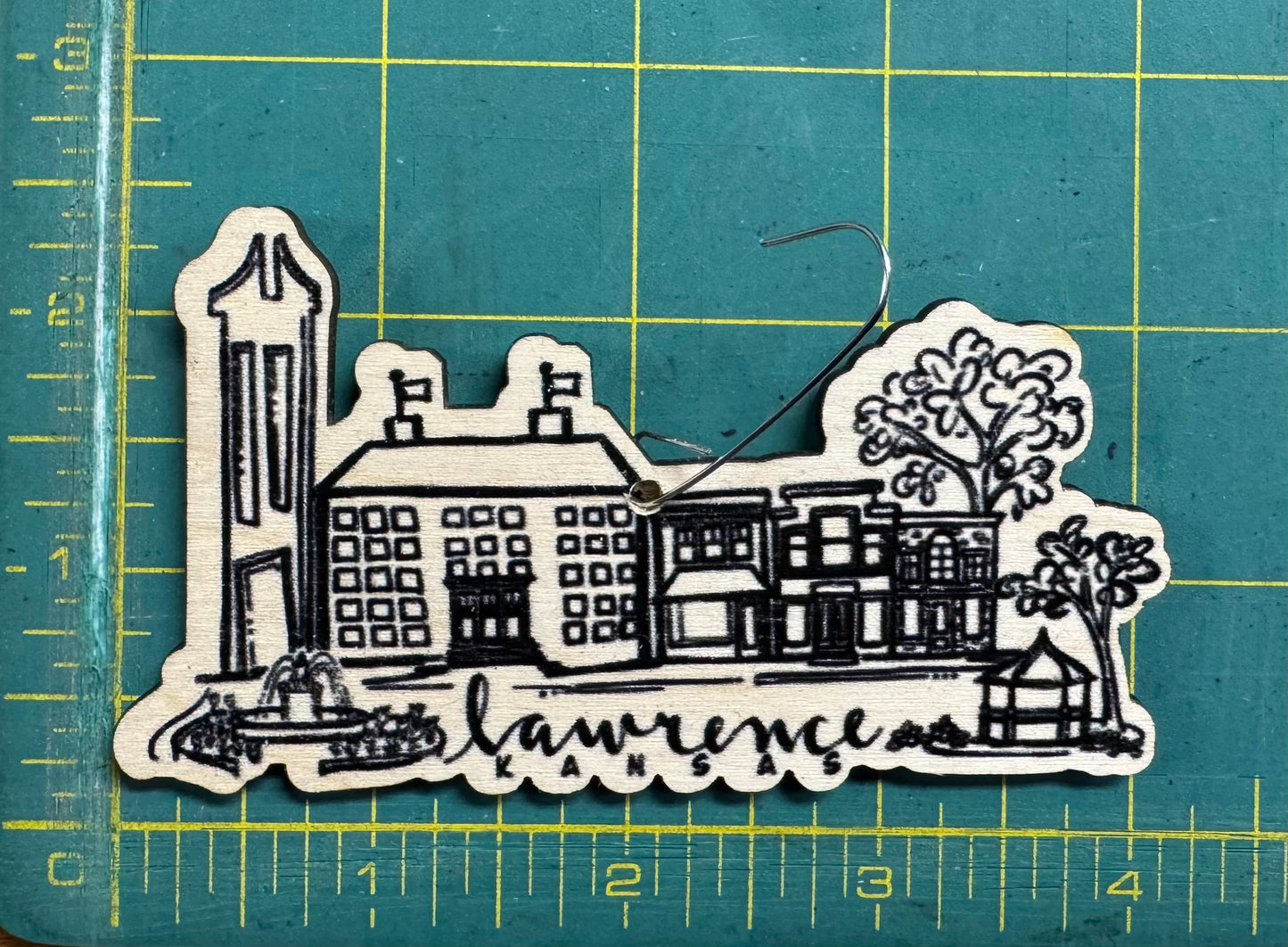 Lawrence Skyline Wood Ornament