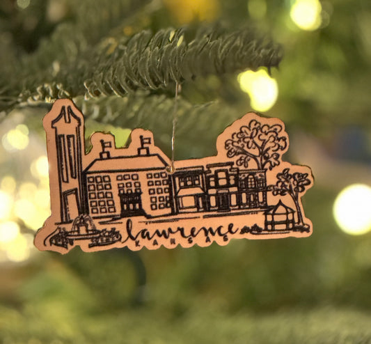 Lawrence Skyline Wood Ornament