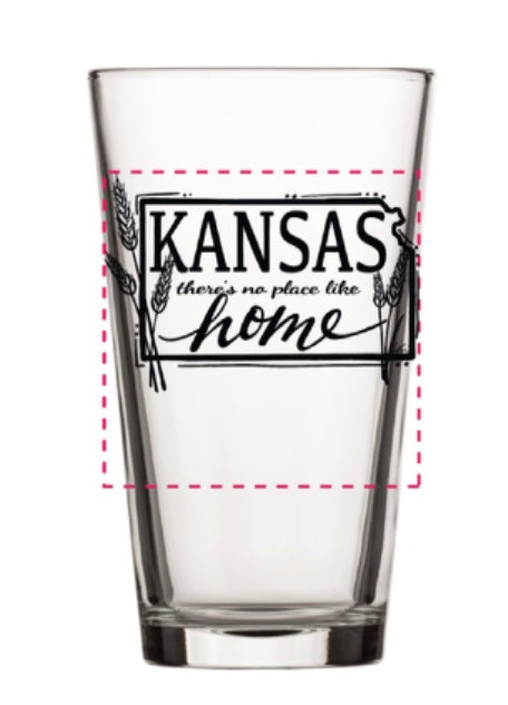 "Kansas there is no place like Home" Pint Glass