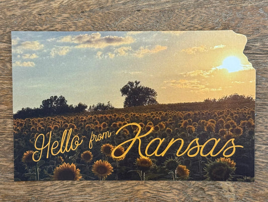 Hello from Kansas-Sunset Postcard