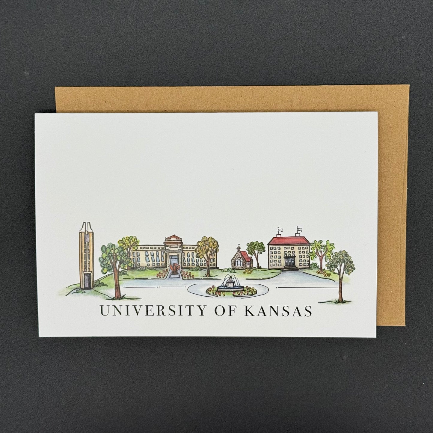 KU Skyline Watercolor Greeting Card Set