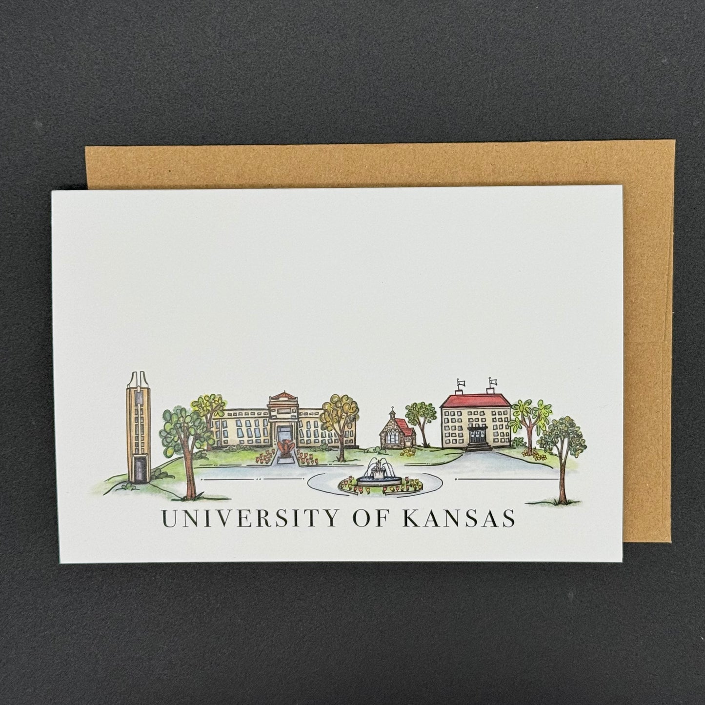 KU Skyline Watercolor Greeting Card Set