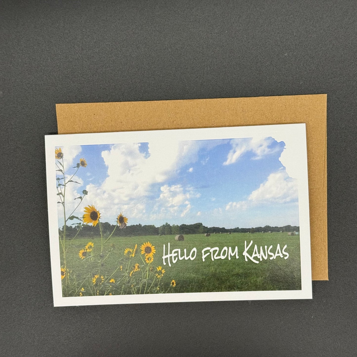 Hello from Kansas Hay Field Greeting Card Set