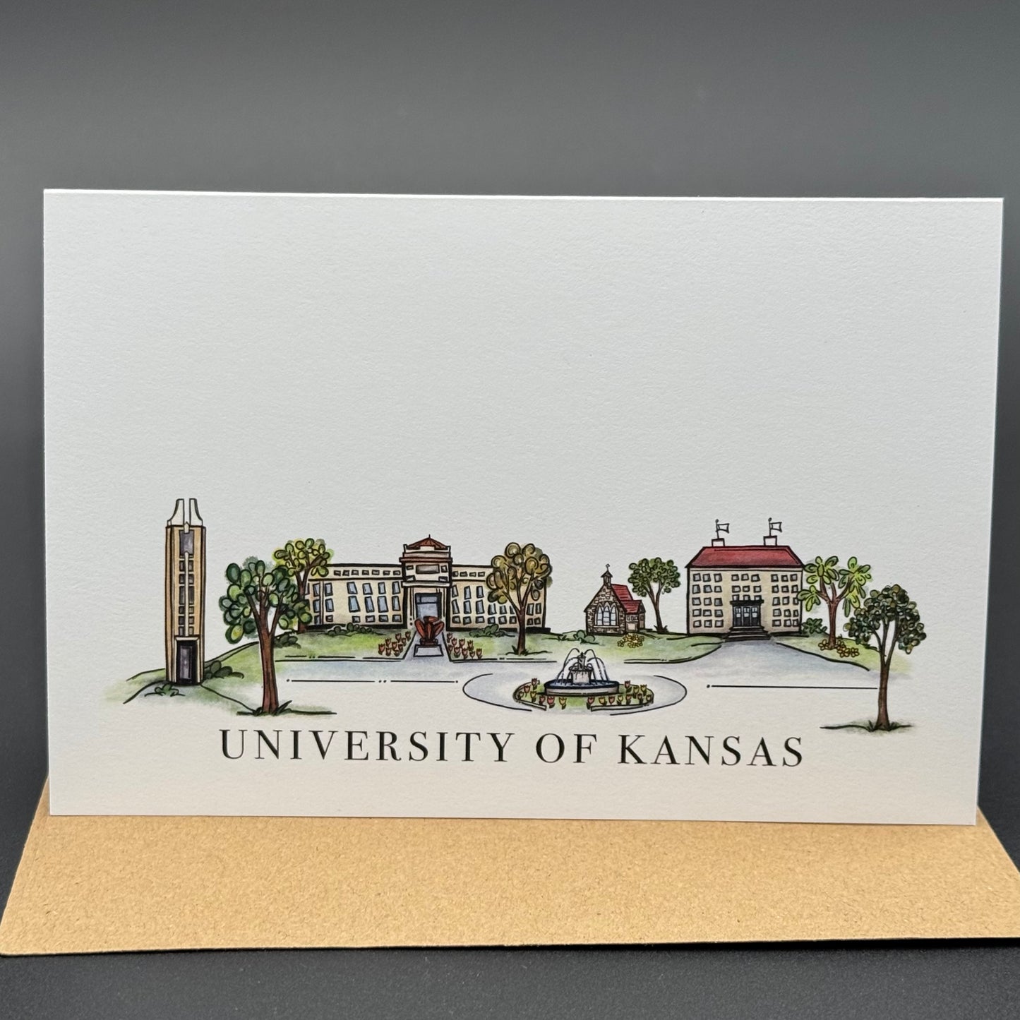 KU Skyline Watercolor Greeting Card Set