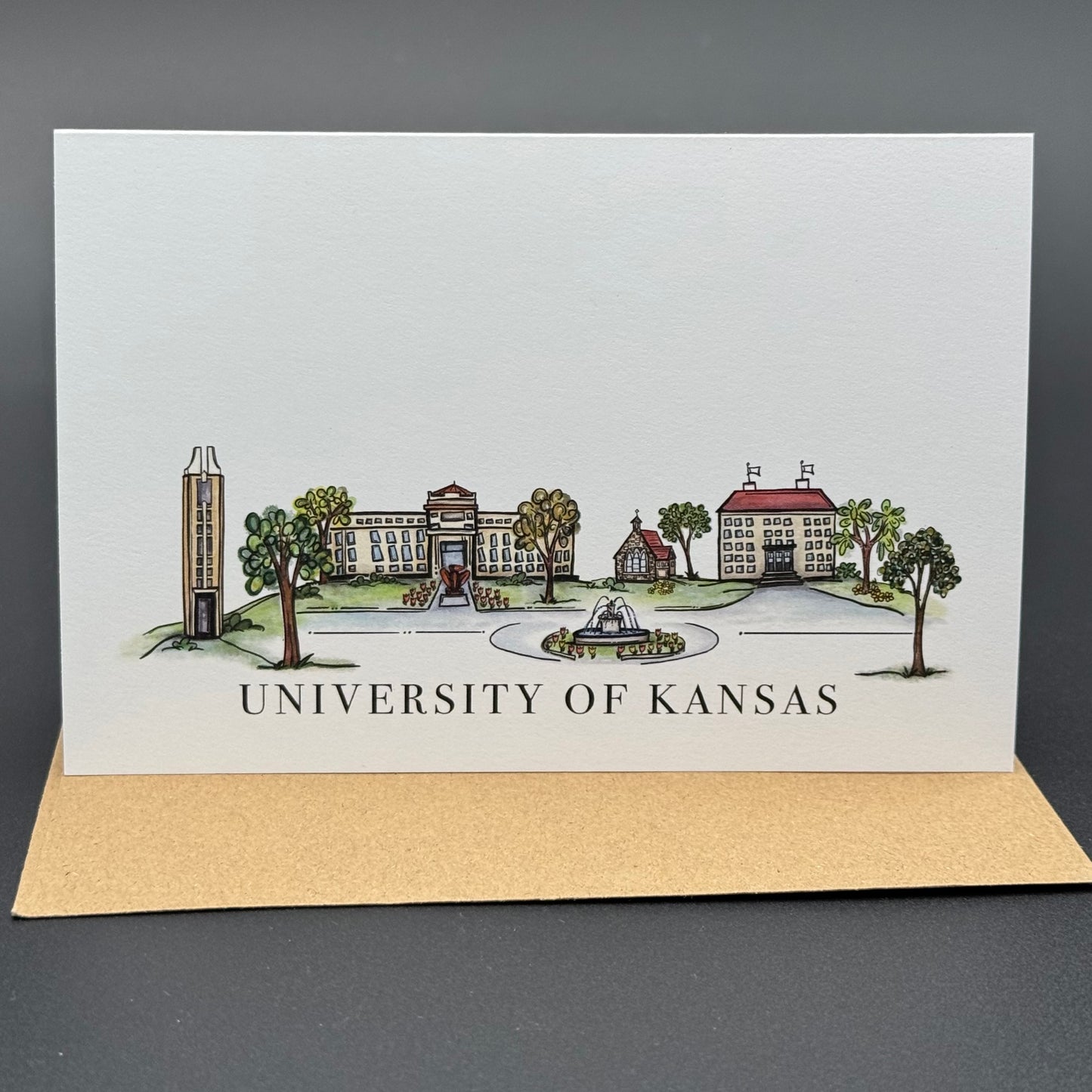 KU Skyline Watercolor Greeting Card Set