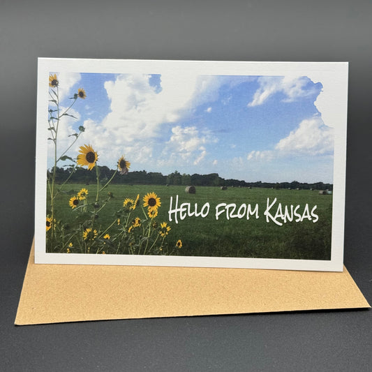 Hello from Kansas Hay Field Greeting Card Set