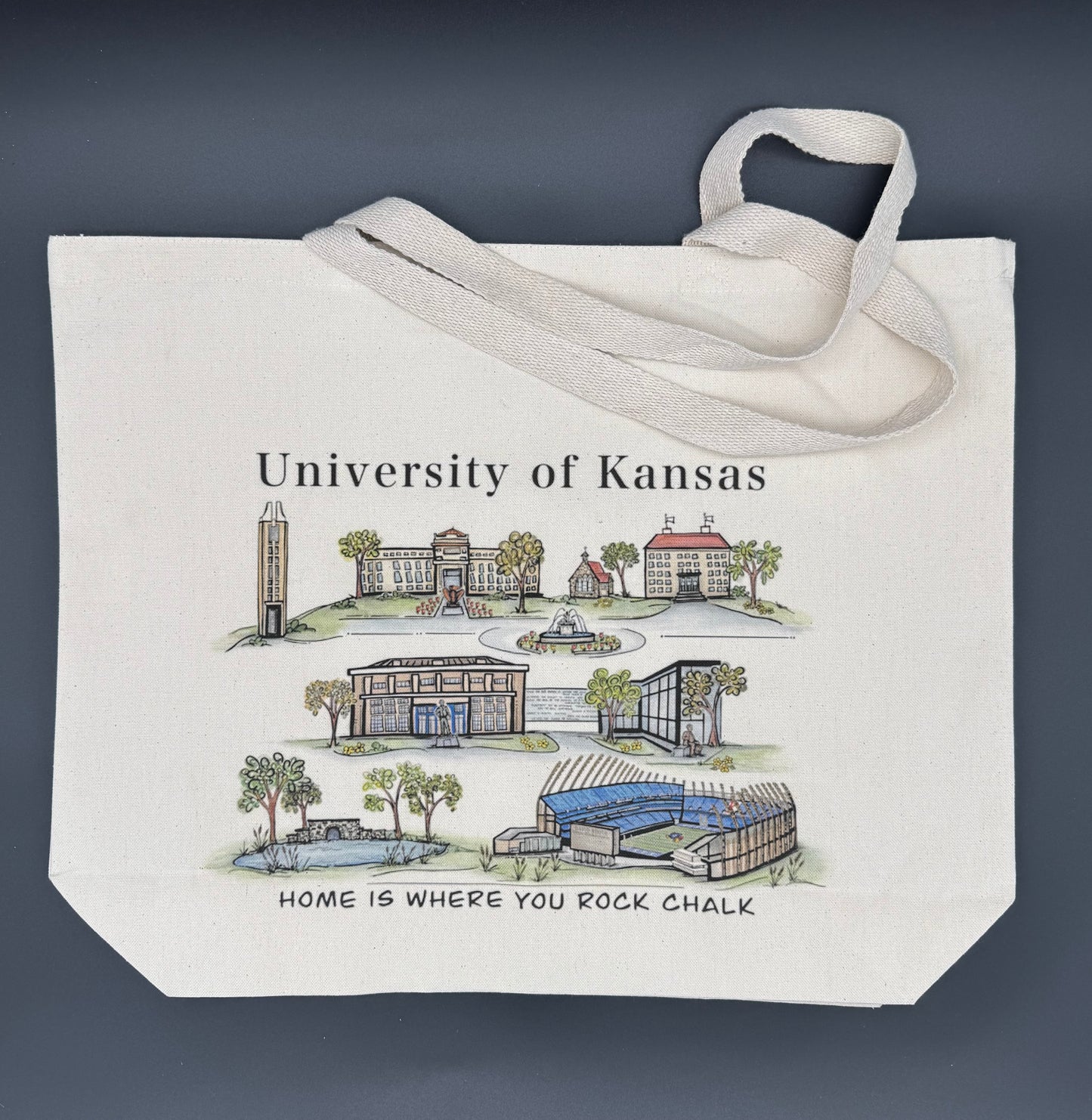 University of Kansas Watercolor Tote bag