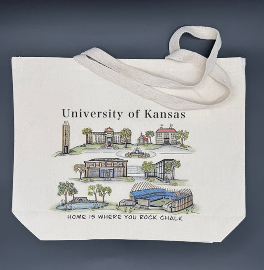 University of Kansas Watercolor Tote bag