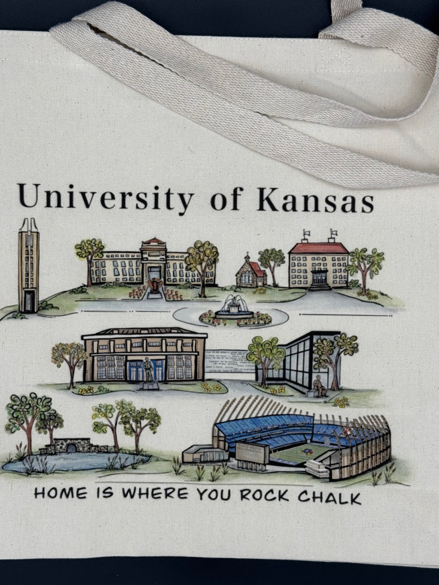 University of Kansas Watercolor Tote bag