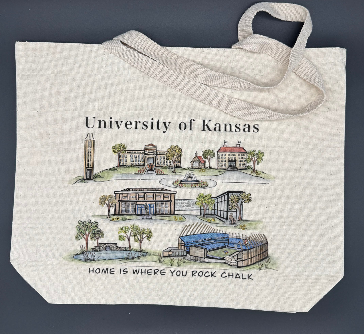 University of Kansas Watercolor Tote bag