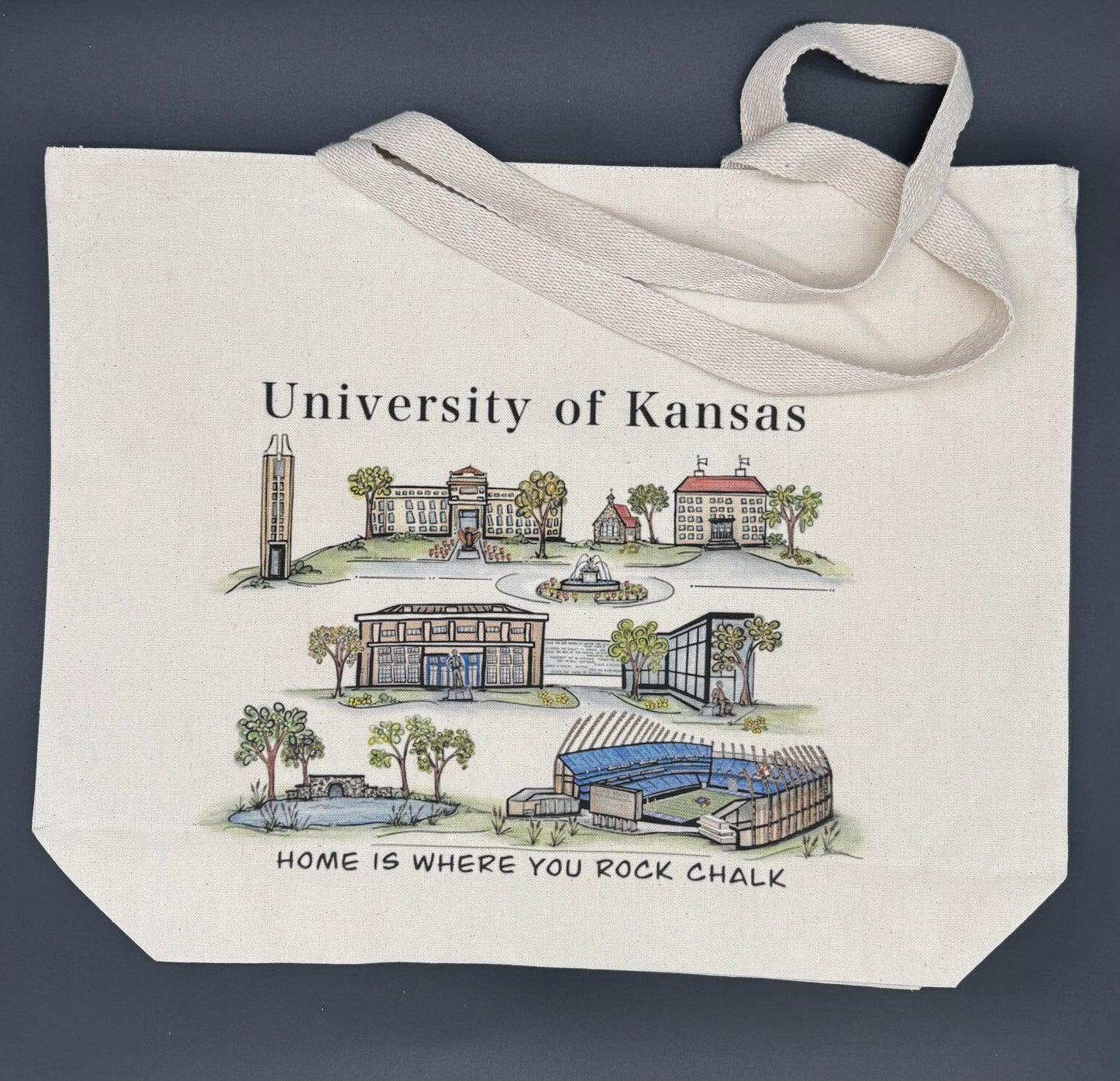 University of Kansas Watercolor Tote bag