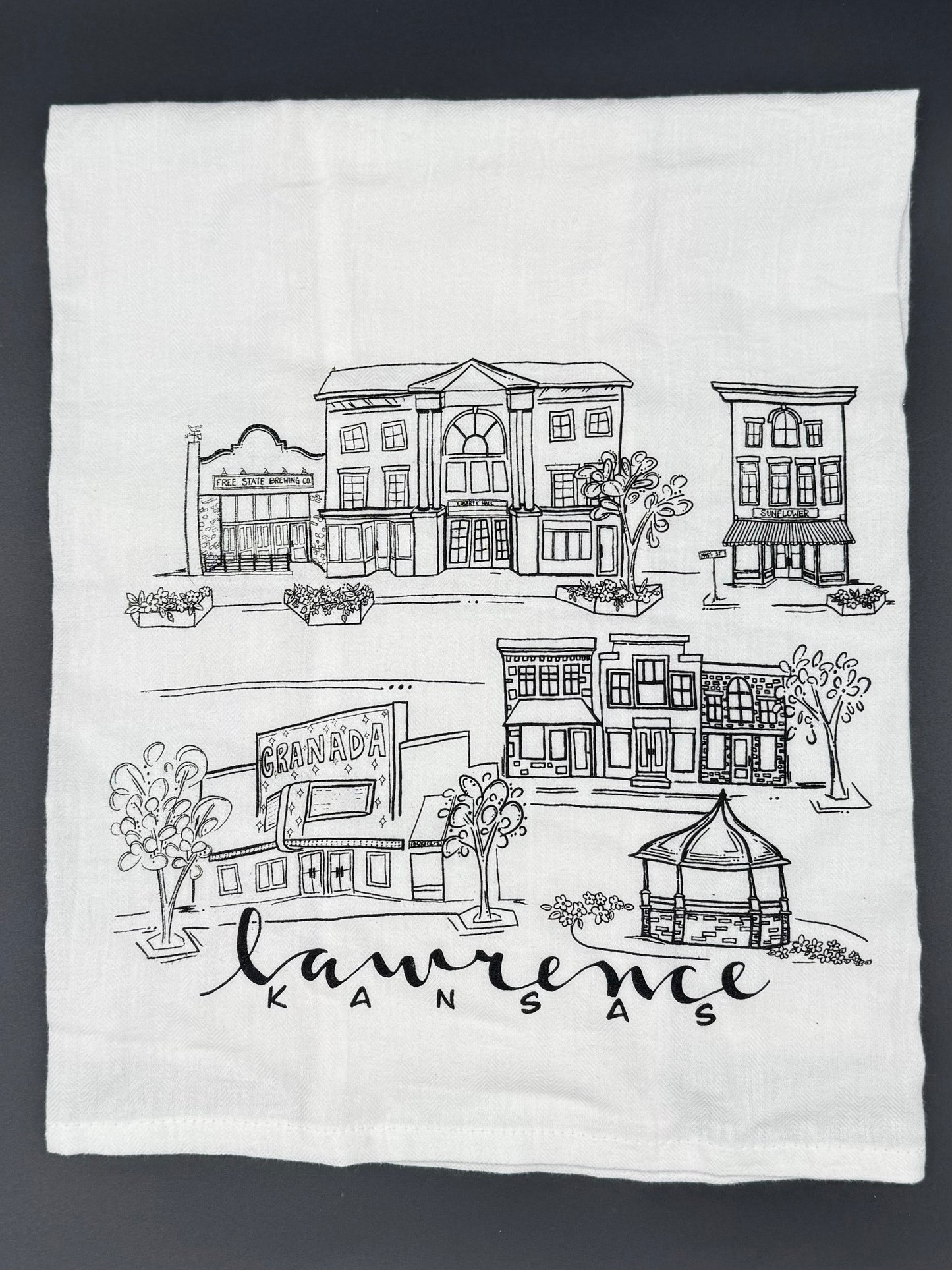 Sights of Lawrence kitchen towel