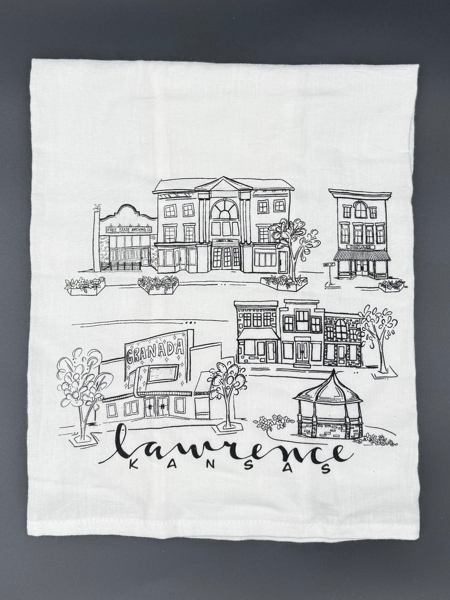 Sights of Lawrence kitchen towel