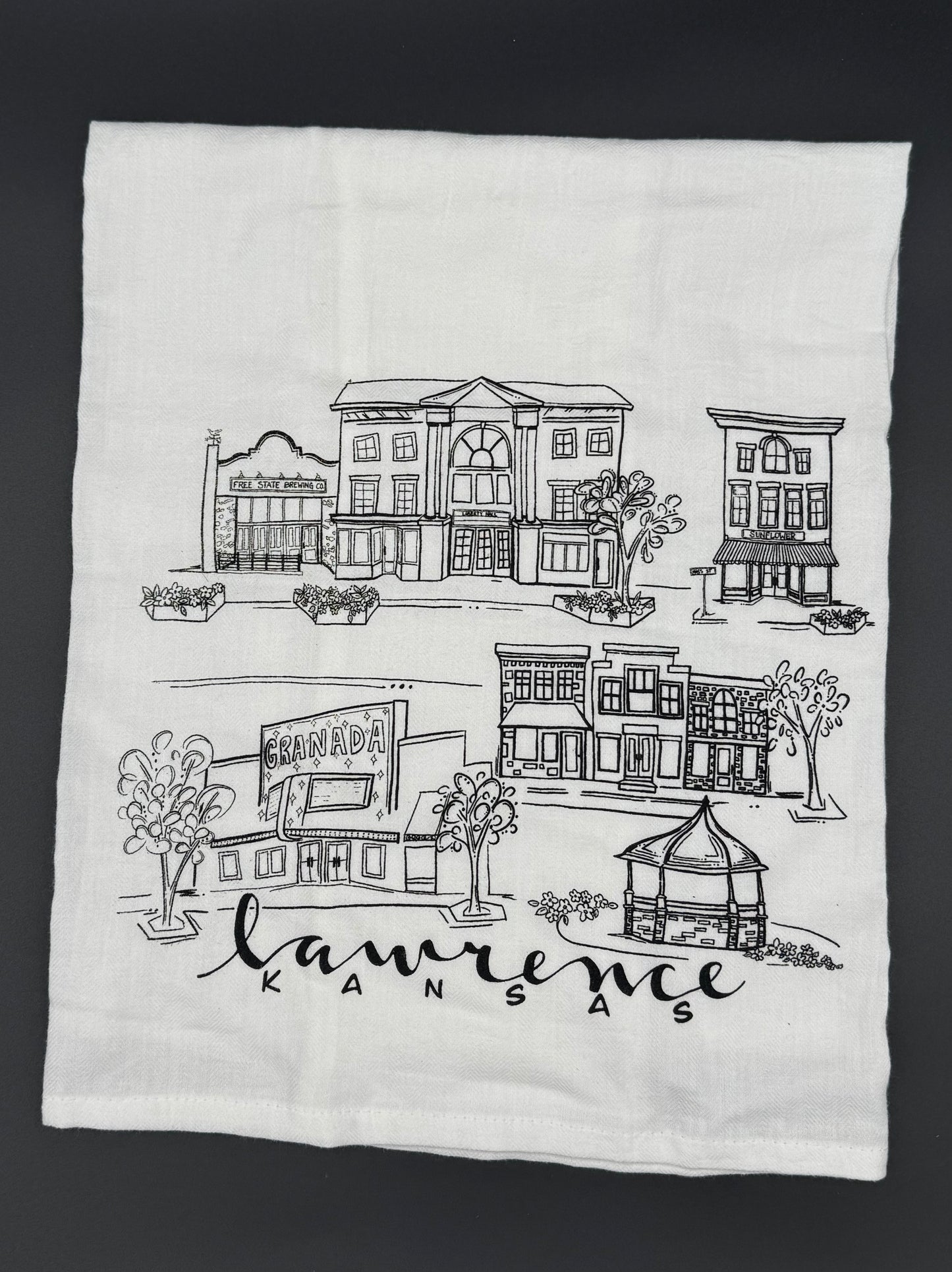 Sights of Lawrence kitchen towel