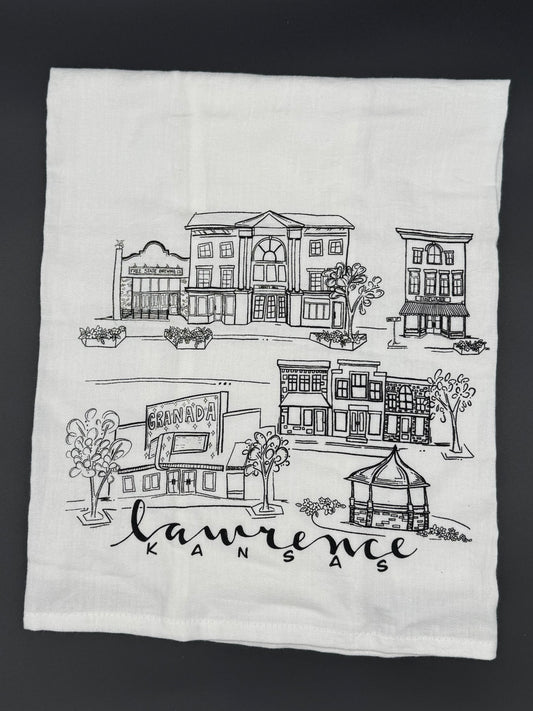 Sights of Lawrence kitchen towel