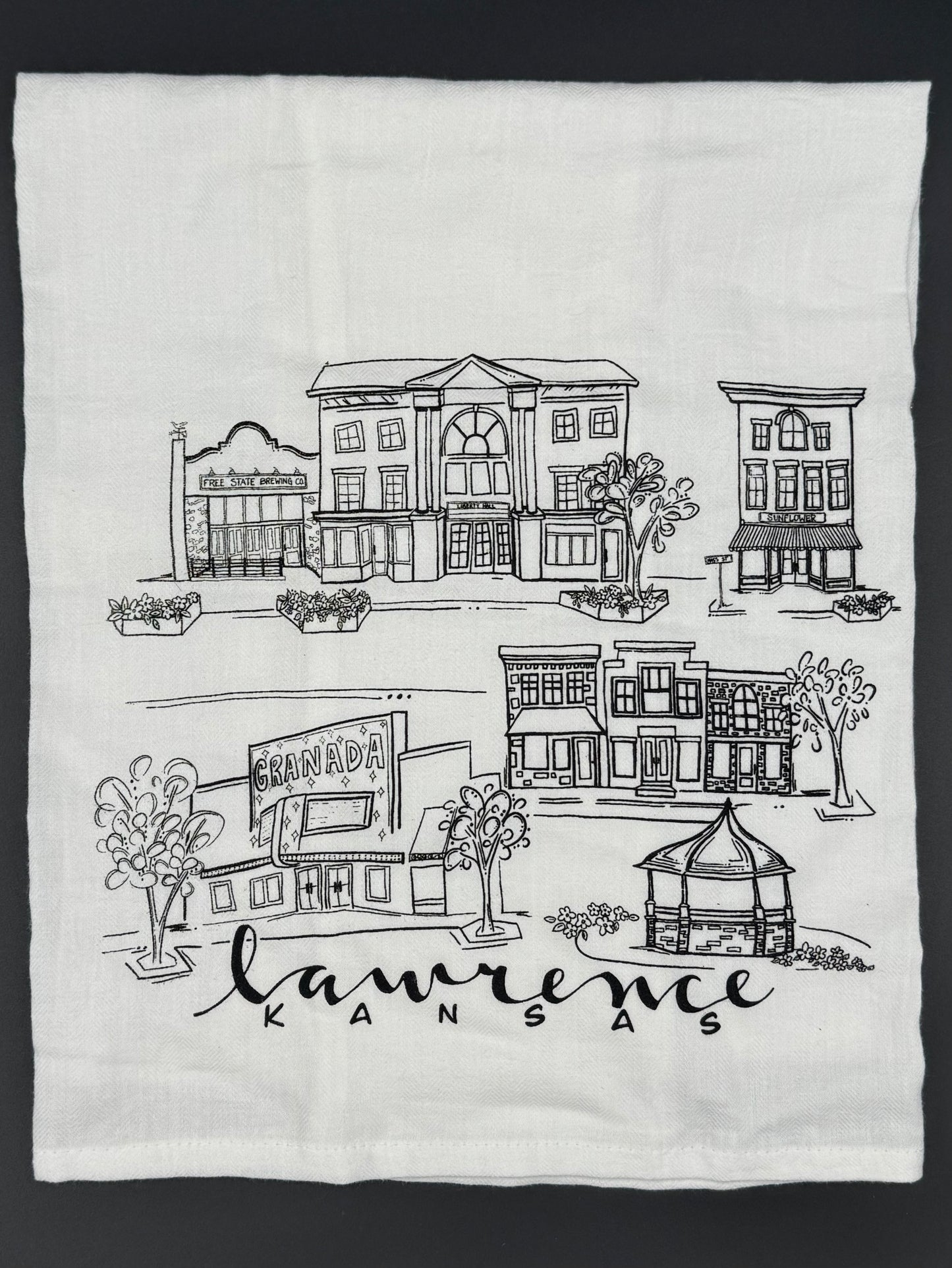 Sights of Lawrence kitchen towel