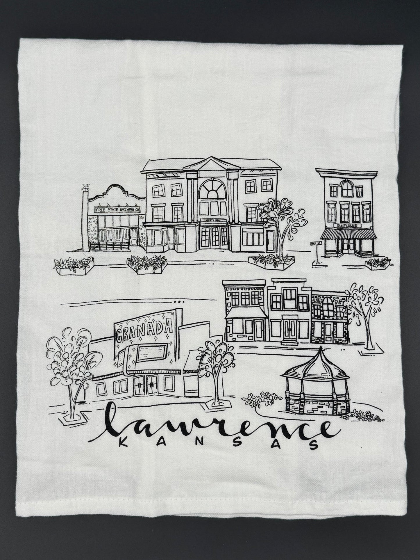 Sights of Lawrence kitchen towel