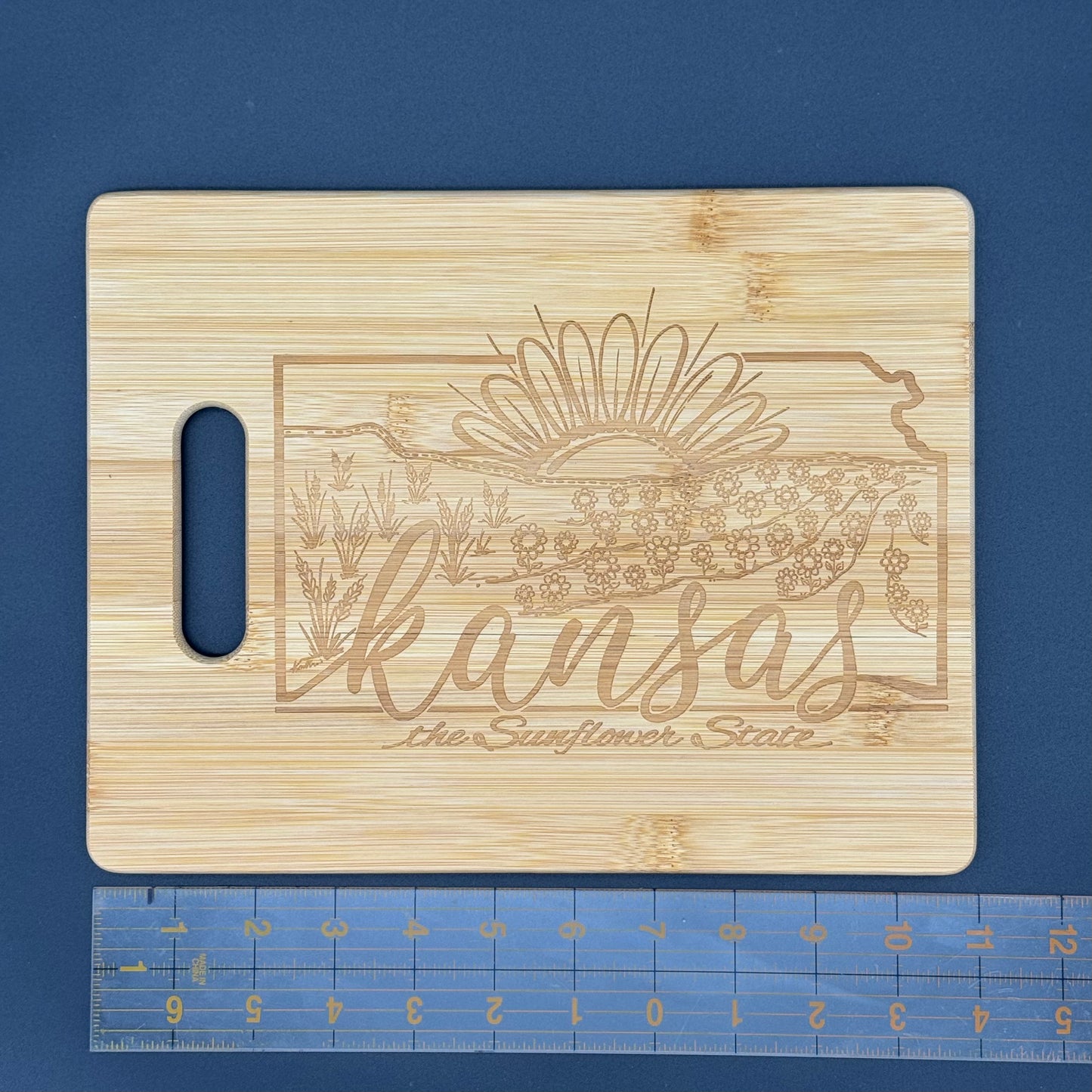 Kansas-the Sunflower State Bamboo Cutting board