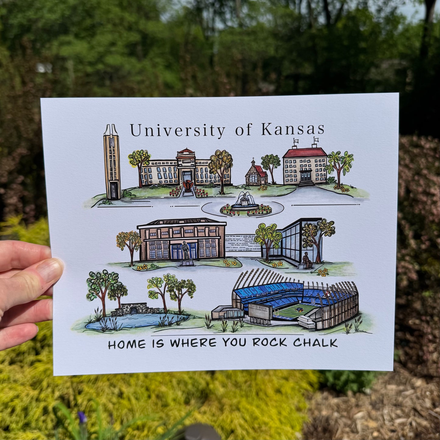 University of Kansas Watercolor Print