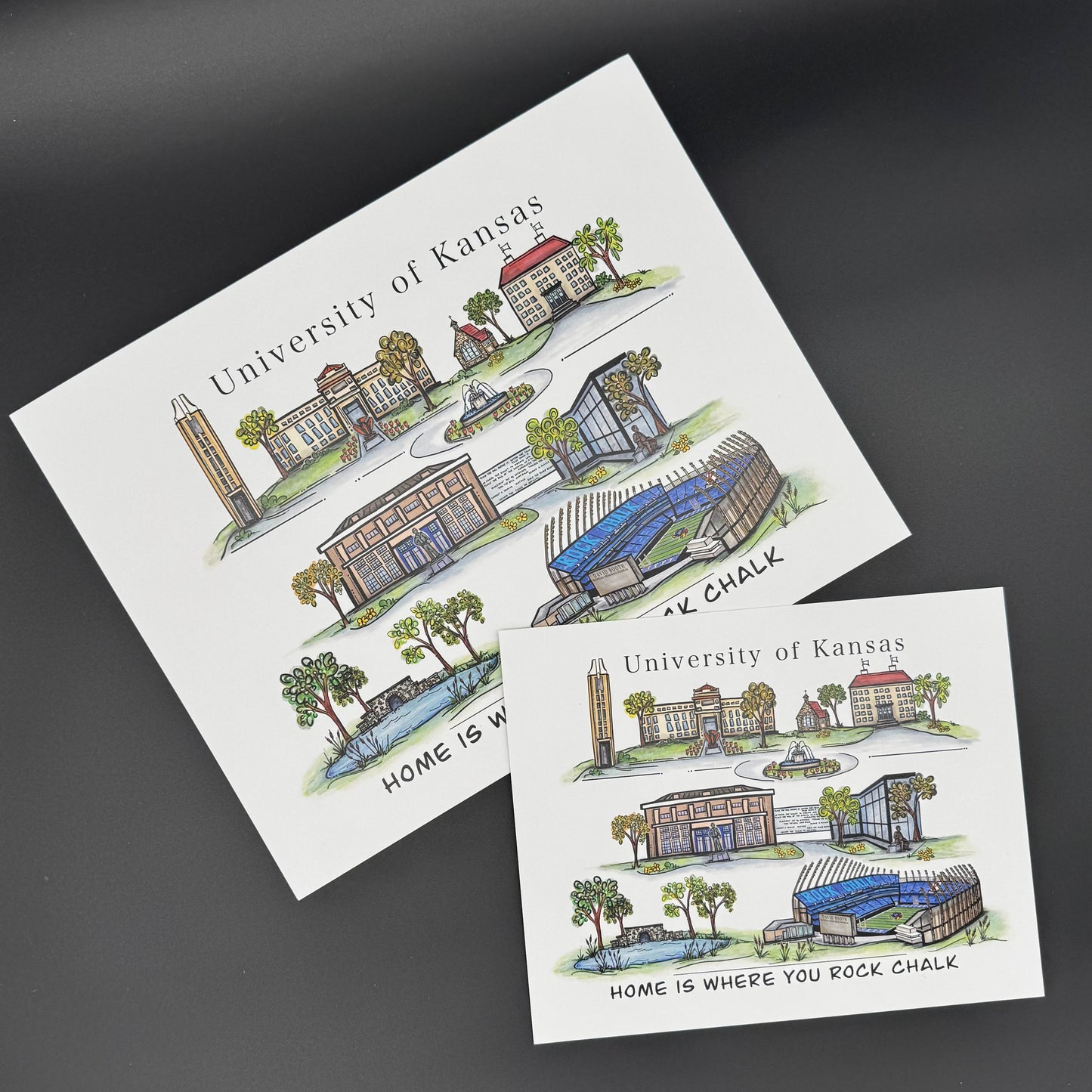 University of Kansas Watercolor Print
