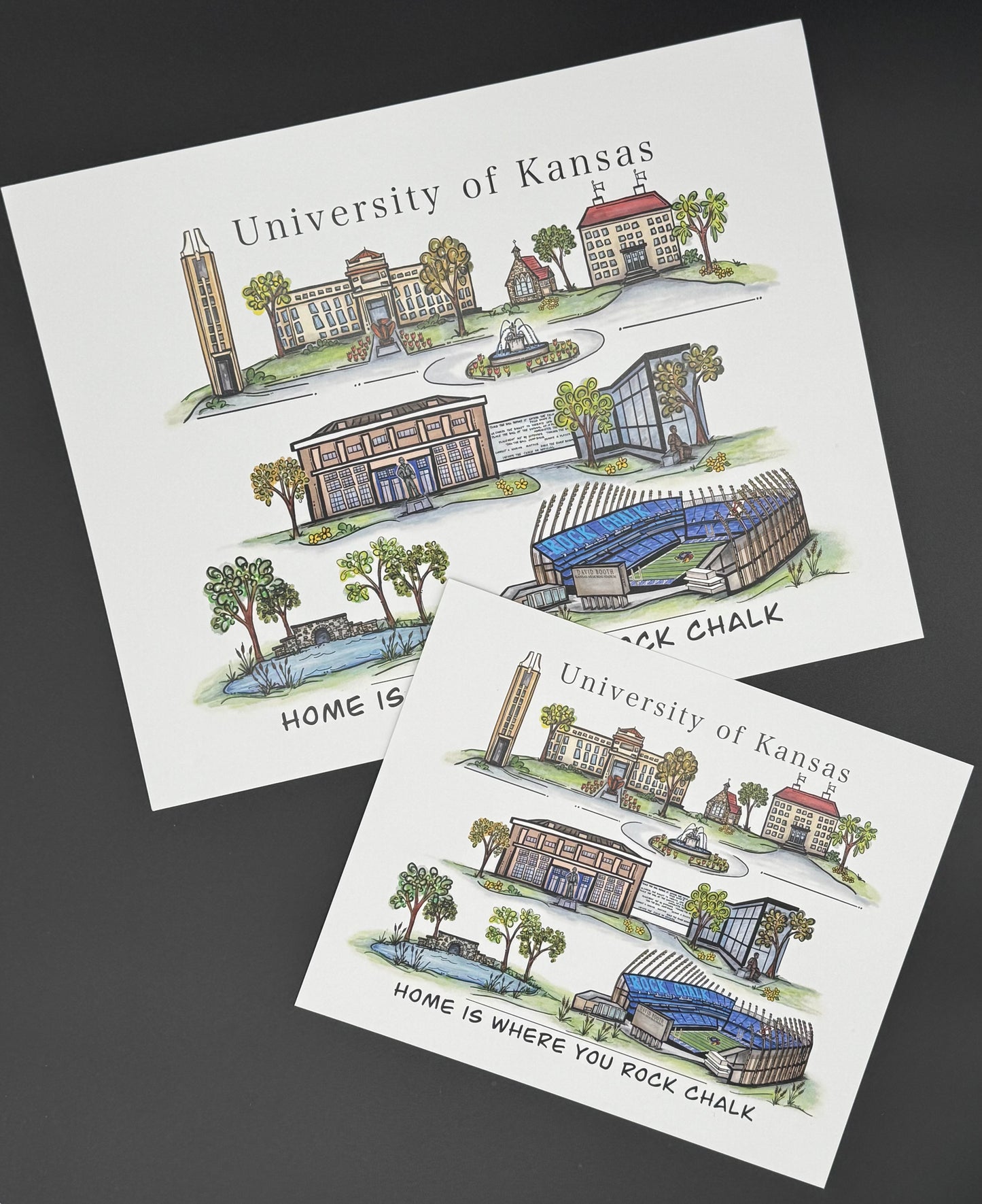 University of Kansas Watercolor Print