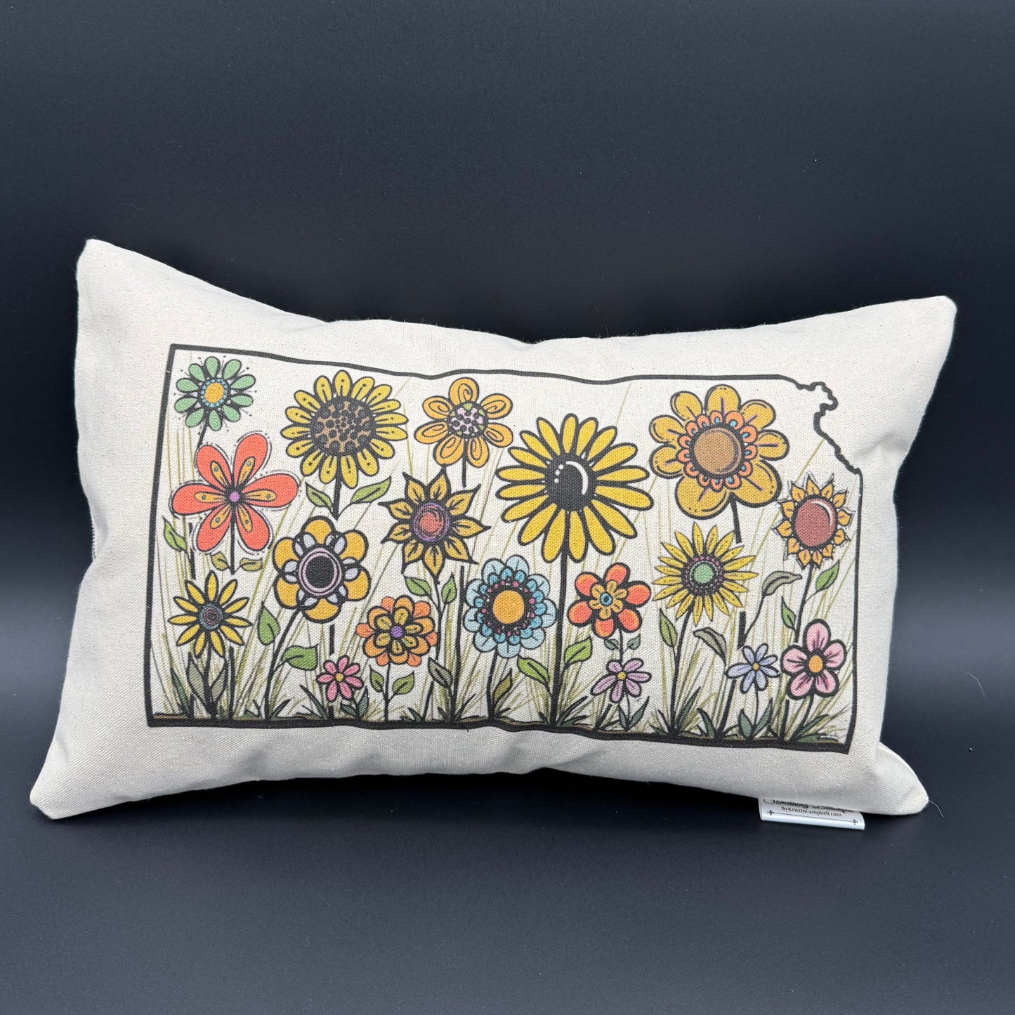 Kansas Whimsical Sunflower pillow