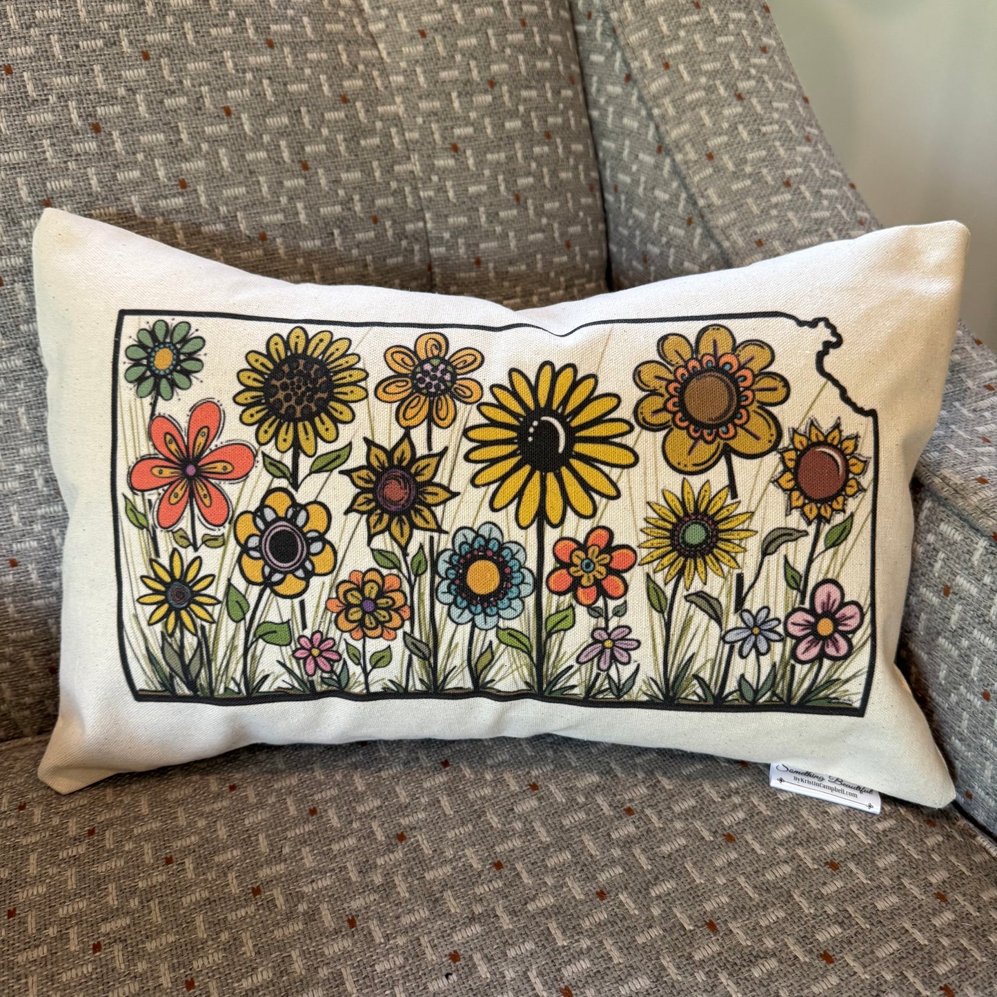 Kansas Whimsical Sunflower pillow