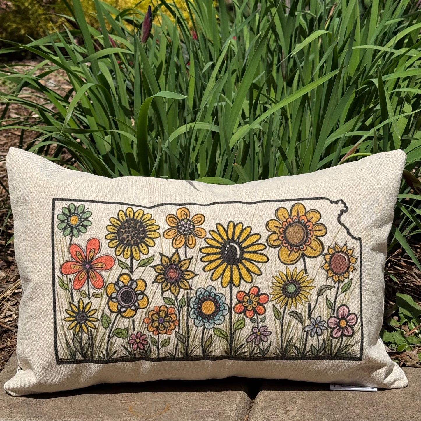 Kansas Whimsical Sunflower pillow