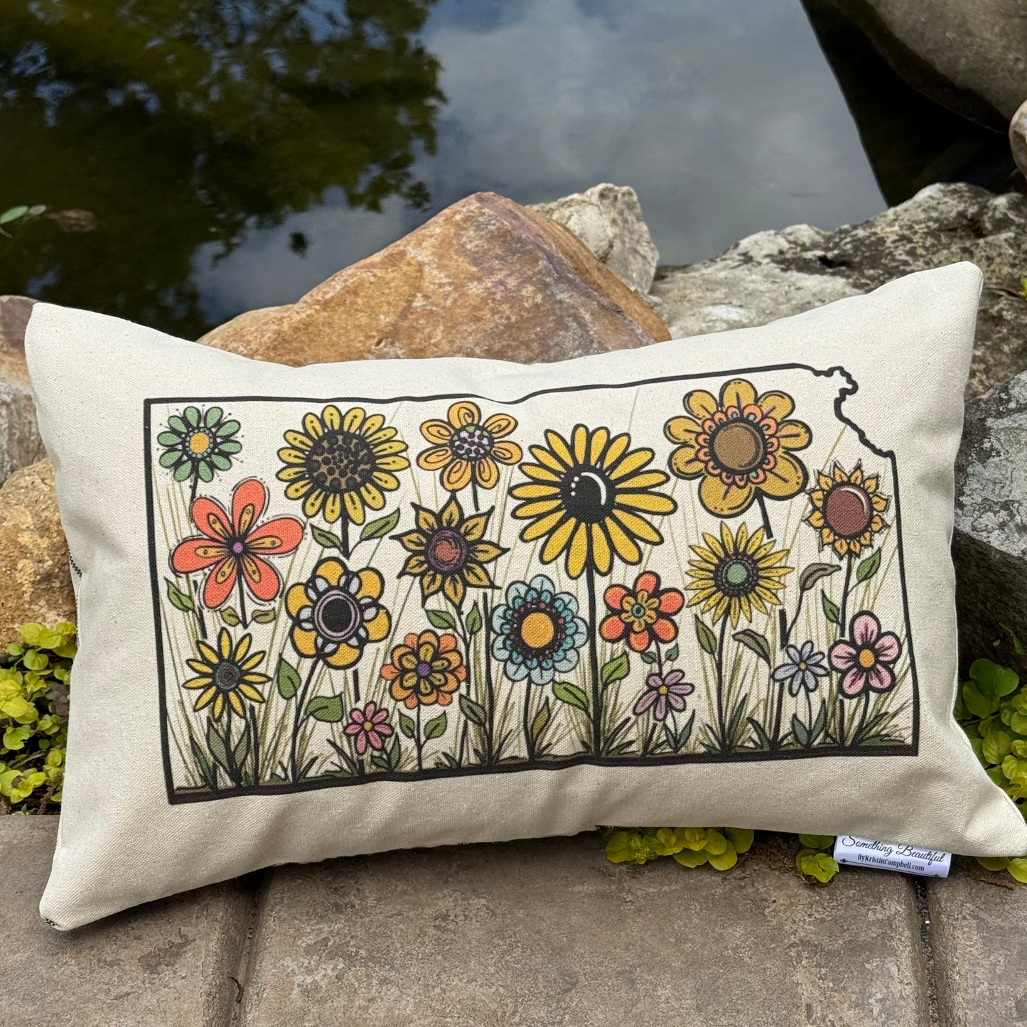 Kansas Whimsical Sunflower pillow