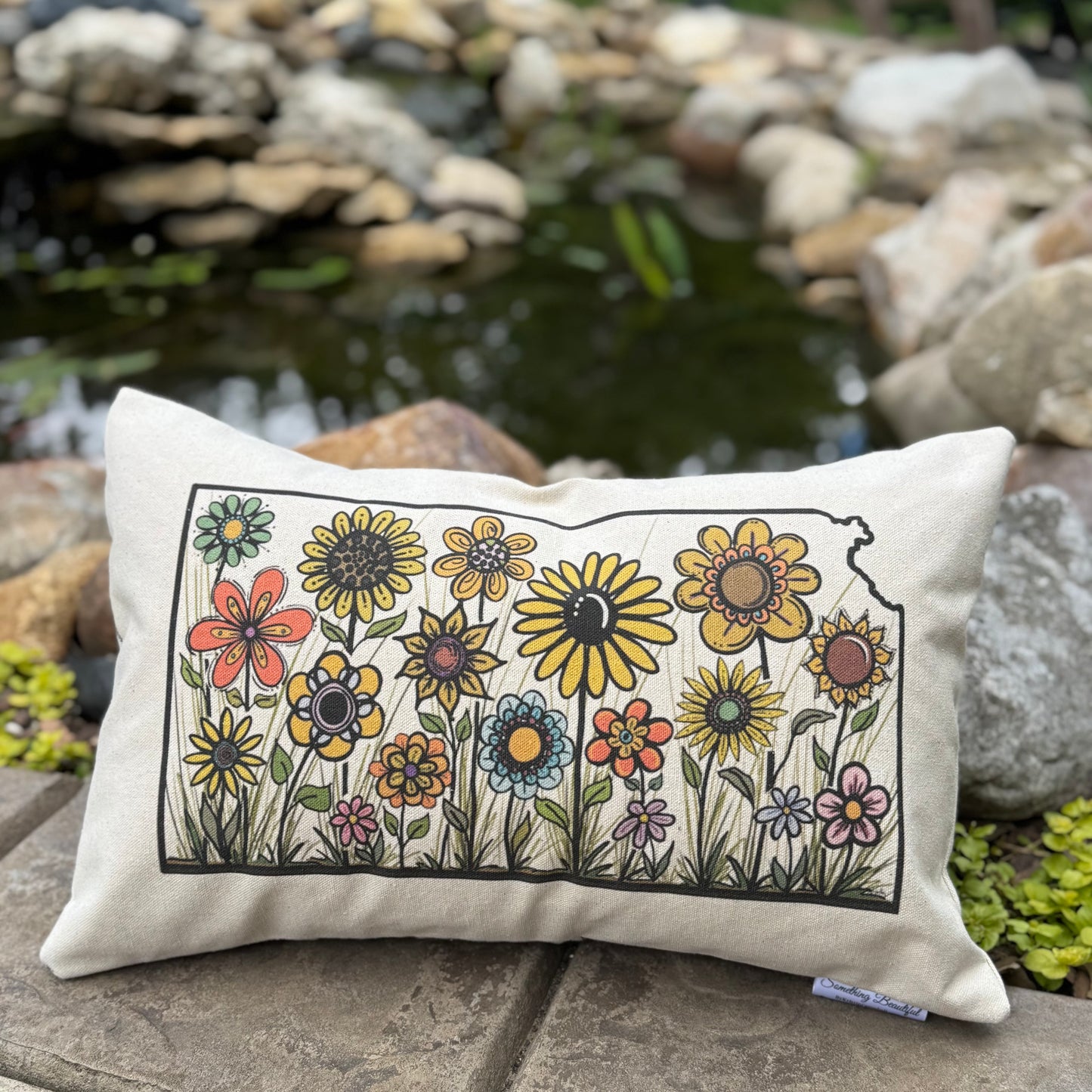 Kansas Whimsical Sunflower pillow