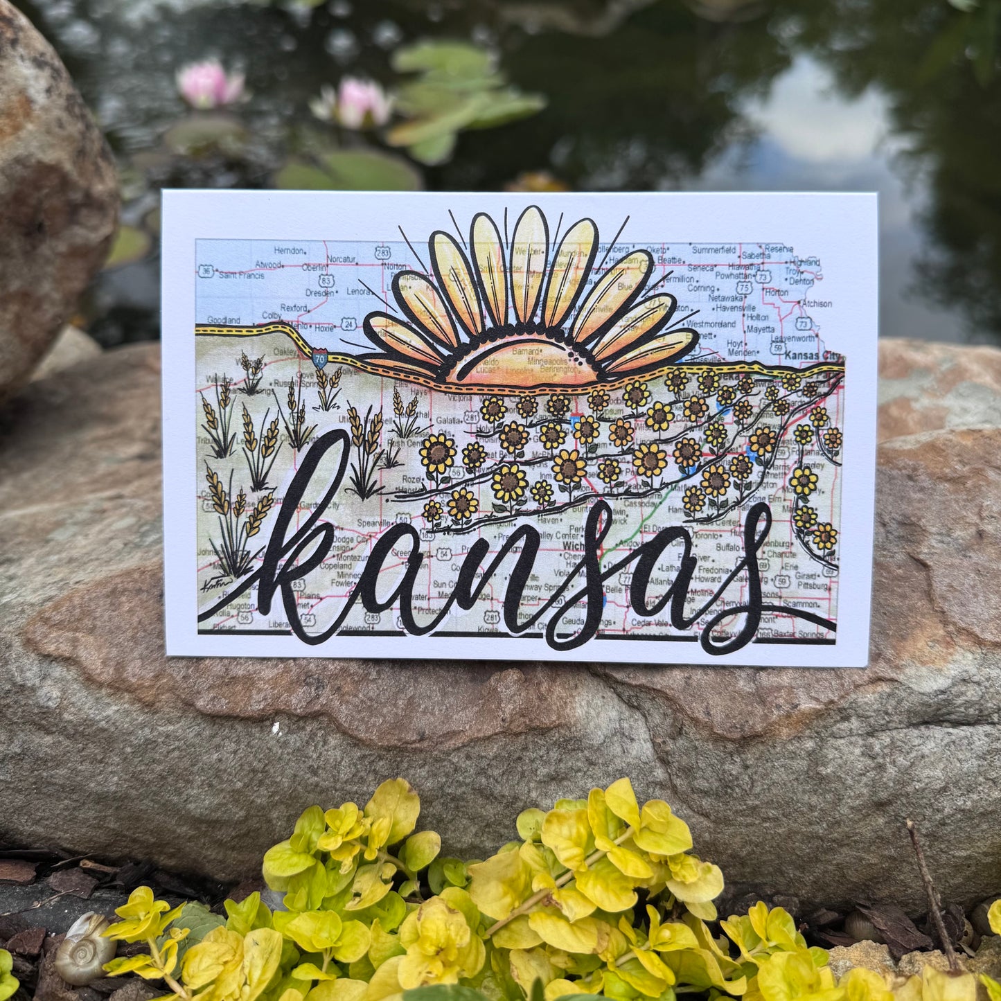 Kansas I70 Horizon Sunset Greeting Card Set