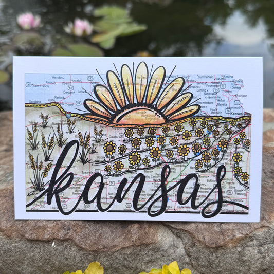 Kansas I70 Horizon Sunset Greeting Card Set
