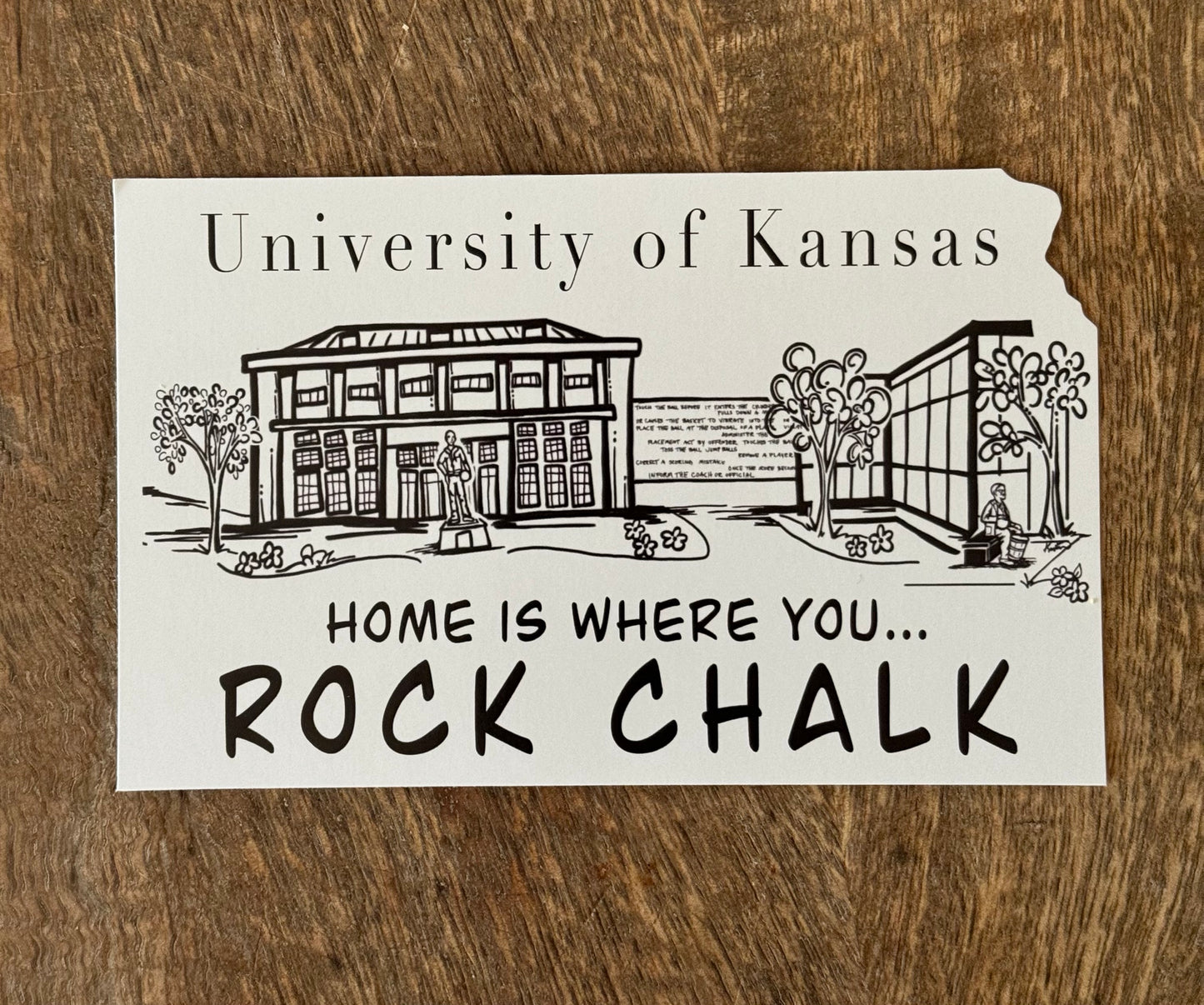 Rock Chalk History of Basketball Kansas Postcard