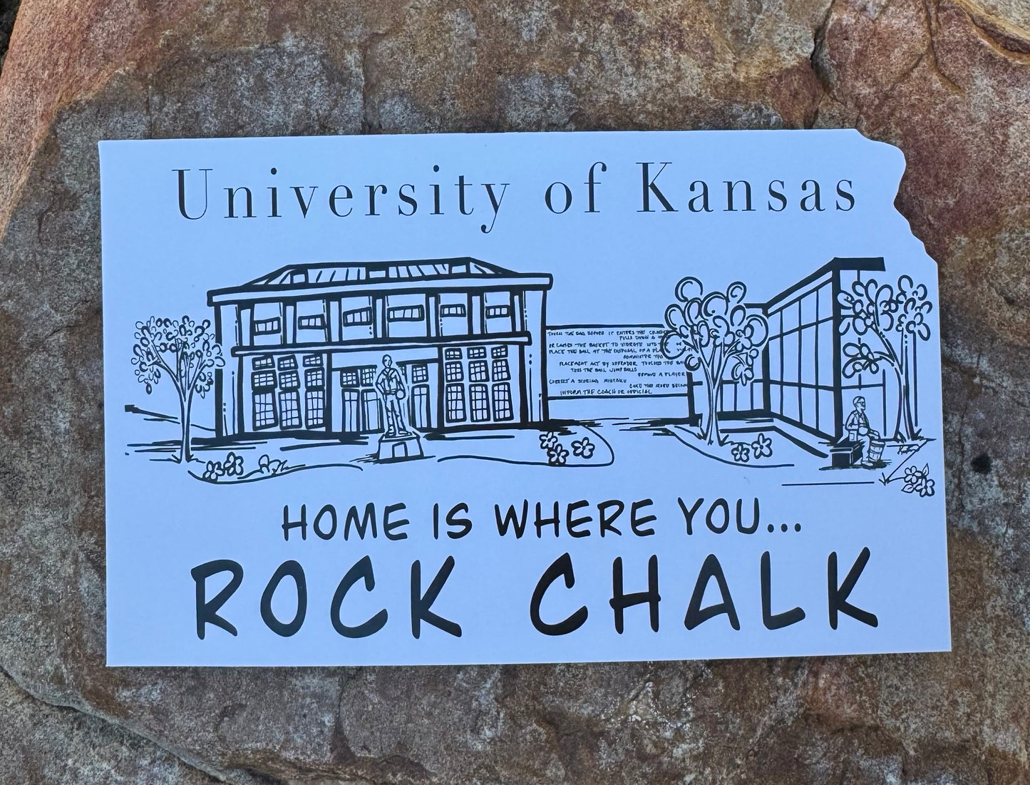 Rock Chalk History of Basketball Kansas Postcard