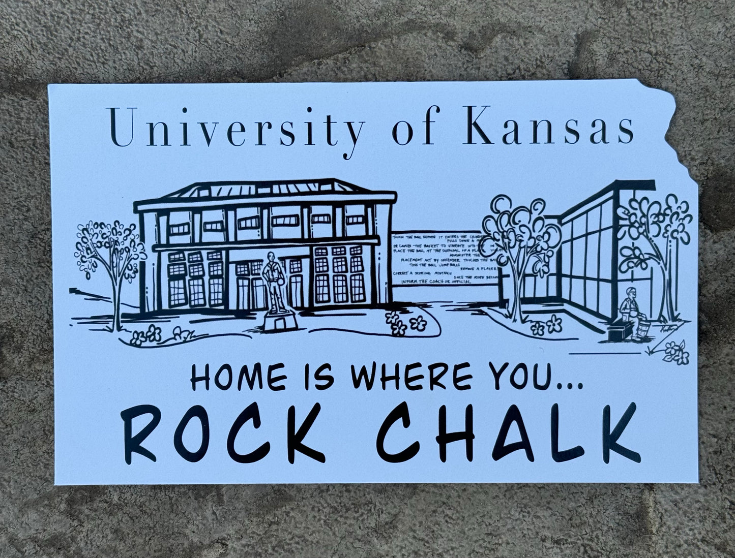 Rock Chalk History of Basketball Kansas Postcard