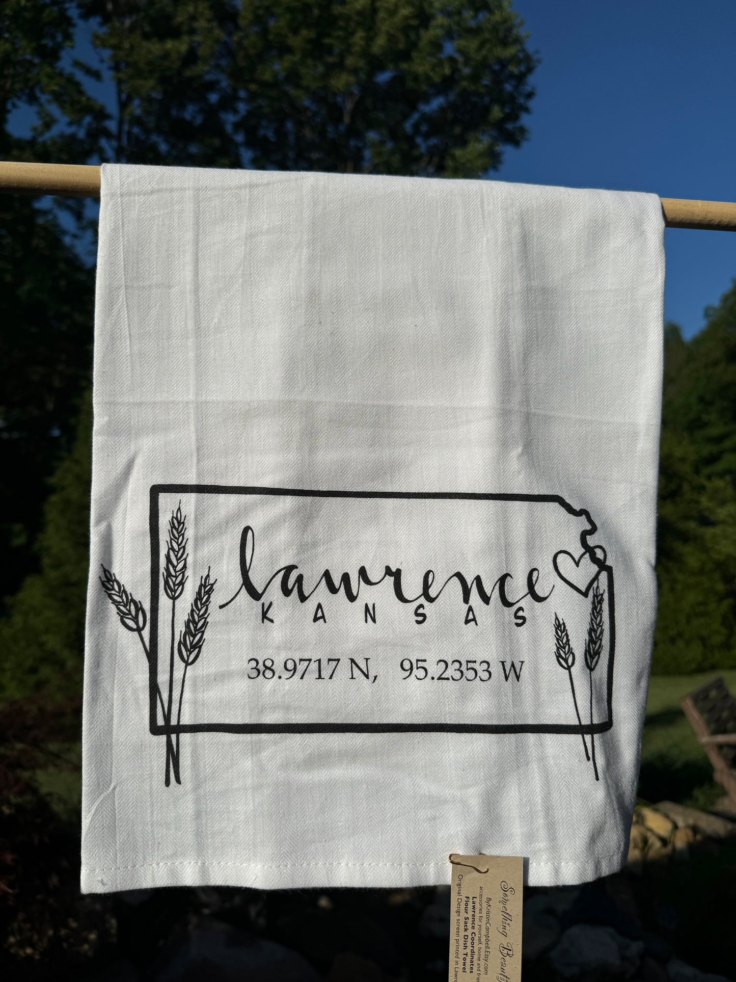 Lawrence, Kansas Coordinates Towel